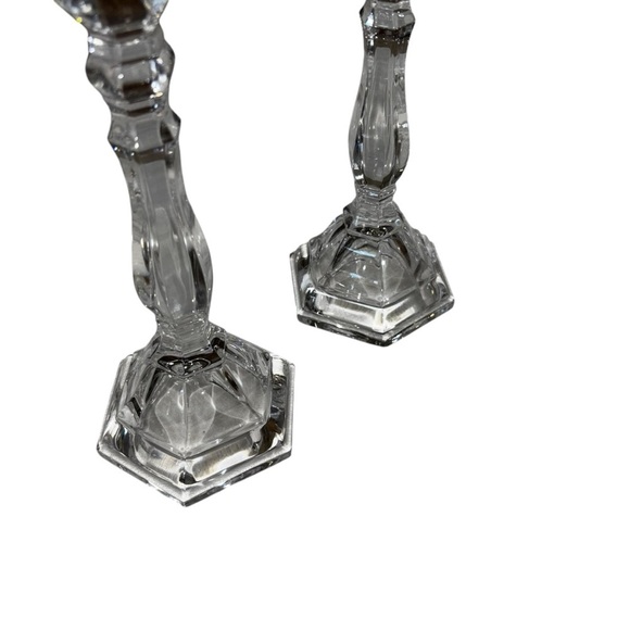 Unbranded Crystal Candle Holders Set of 2 Candle Sticks Clear Formal Dining - Picture 5 of 5
